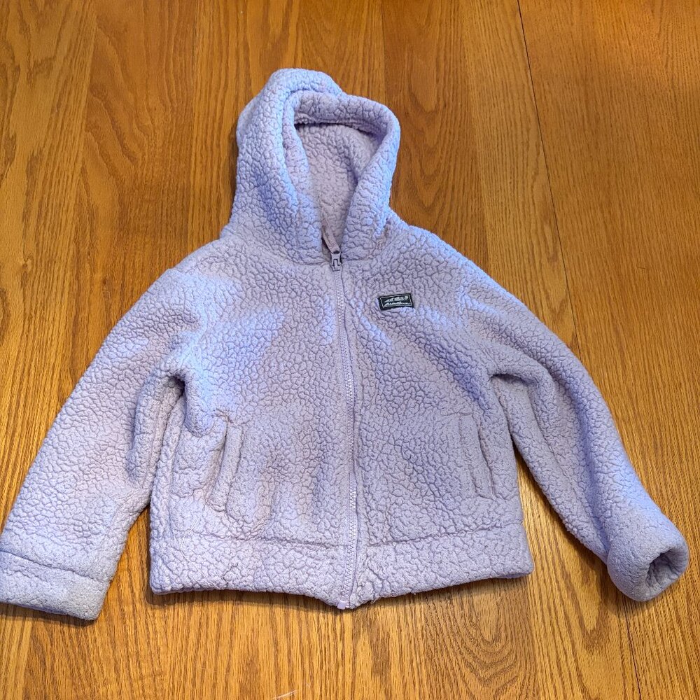 Eddie Bauer Girls Quest Sherpa Fleece Full Zip Hooded Jacket – Lilac – Size 5T
